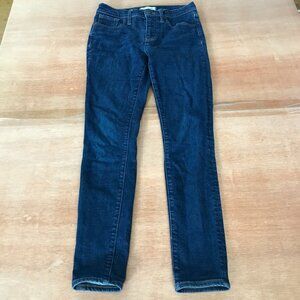 Madewell 9" Mid Rise Skinny Jeans Women size 26 Blue Dark Wash Stretch Preppy